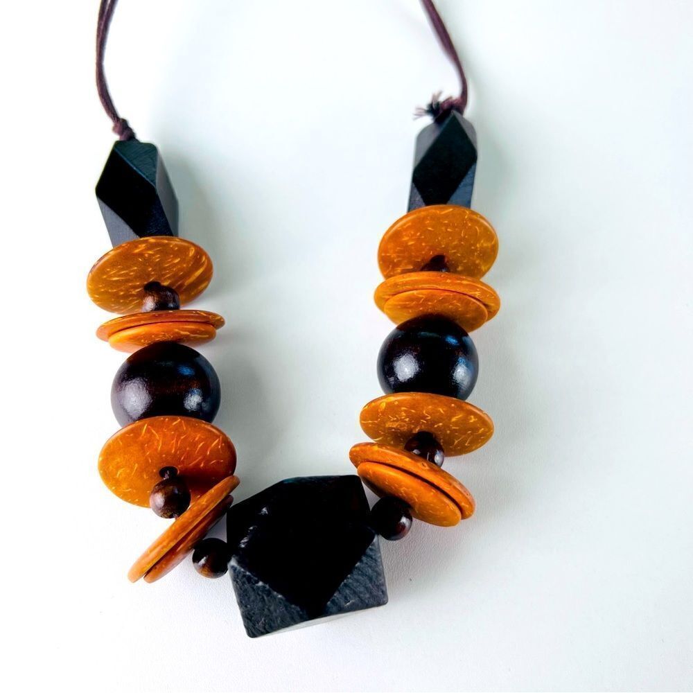 VintageβNecklace Boho Style Brown handmade